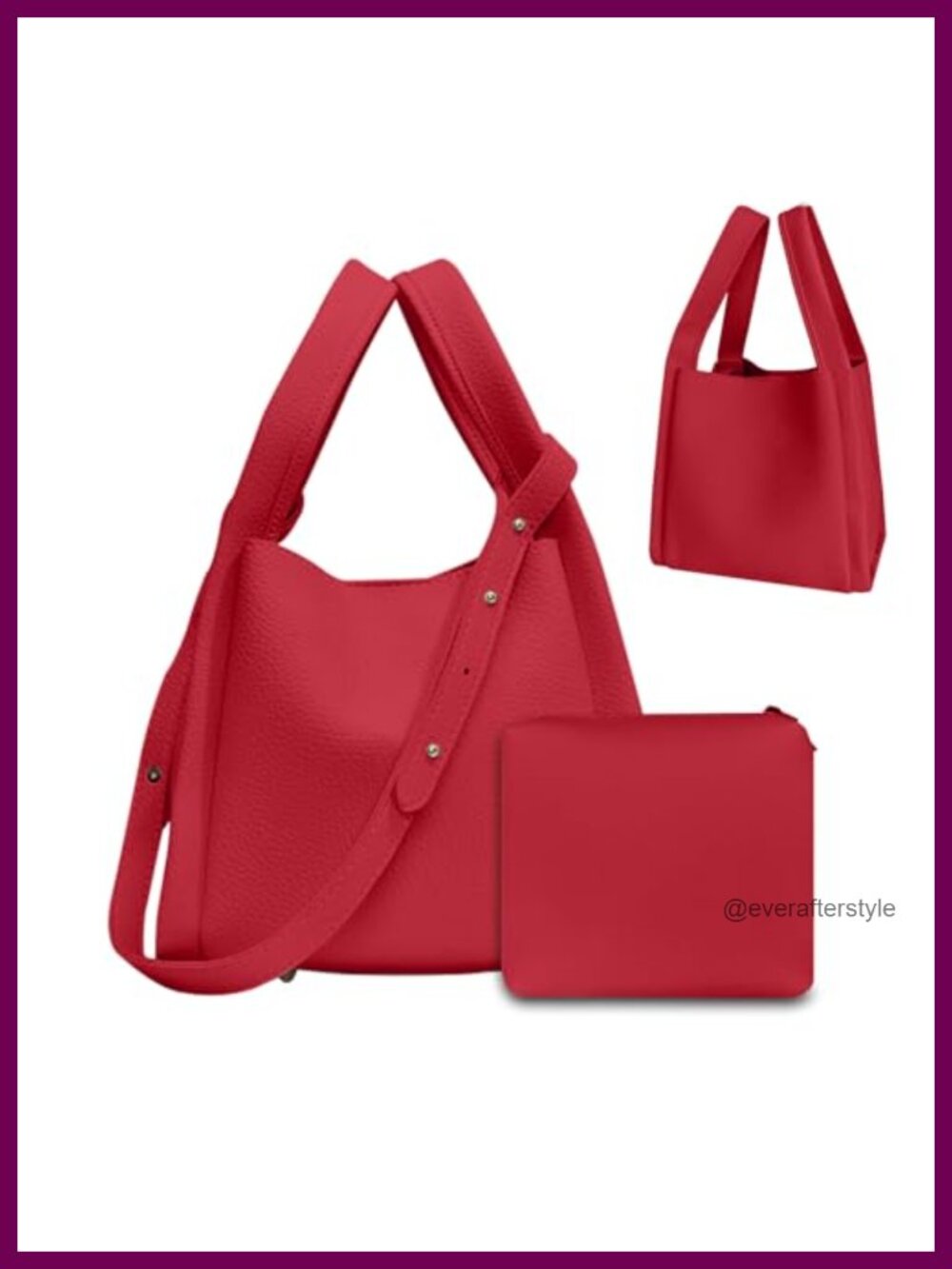 Vegan Leather Bucket Bag Crossbody Handbag Convertible Shoulder Purse